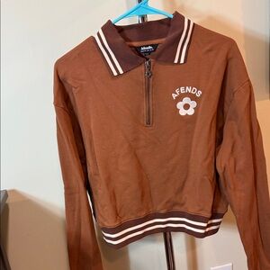 Afends Chocolate Brown Half-Zip Pullover